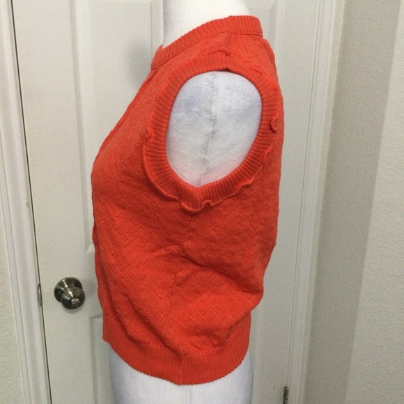 8 by Yoox Orange Sleeveless Knit Top Size M - Picture 6 of 11
